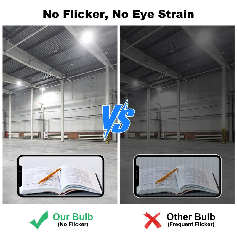 60w Led Light Bulb 500w Equivalent 7500lm 2Pack，5000K Daylight E26 Base，Bright White Bulbs for Warehouse Workshop Garage Stadium Outdoor Indoor High Ceiling 60.0 Watts