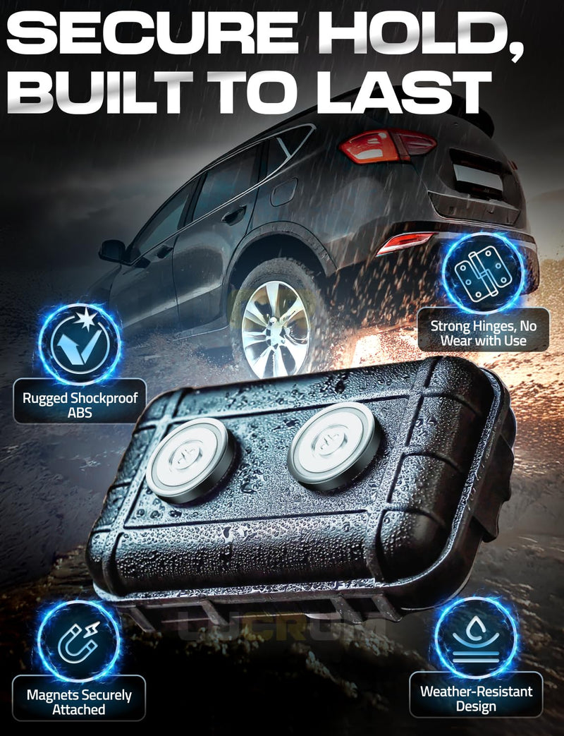 Lucrum Magnetic Key Box for Under Car Holder - Hide a Key Magnetic Car - Magnetic Hide a Key Box - Long