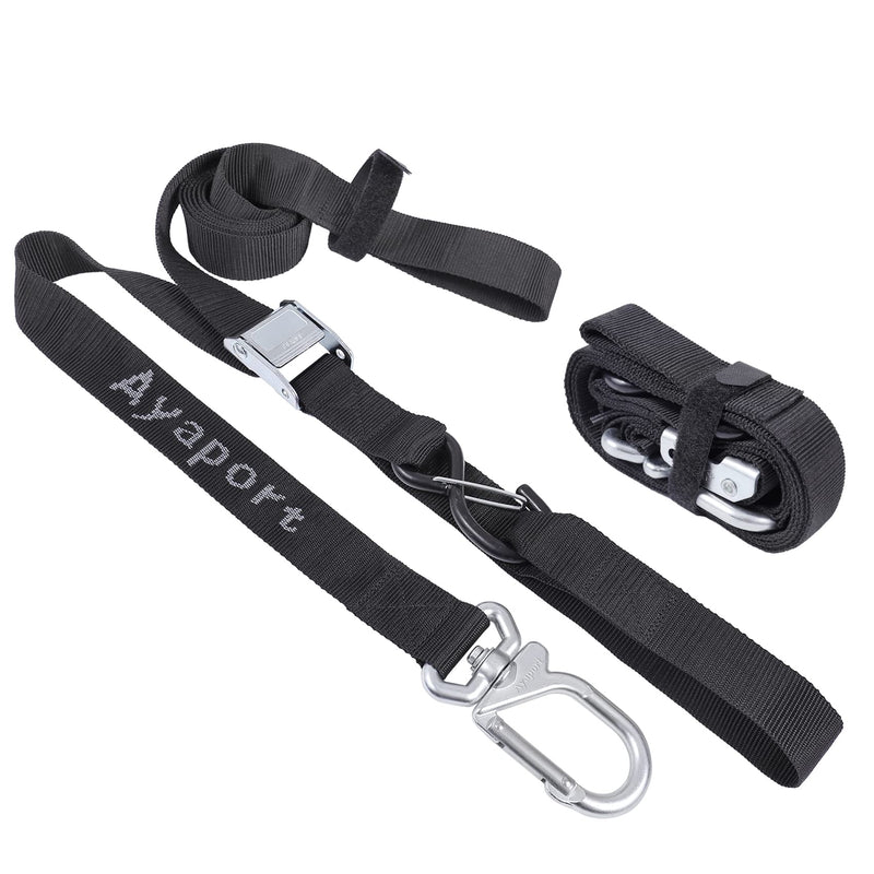Ayaport Motorcycle Tie Down Straps 1.5” x 8’ (with Swivel Carabiner Hooks) Cam Buckle Tie Downs, Handlebar Strap for Dirt Bike, Motor Bike, Kayak, Car, Truck, Boat, Cargo, Black 1.5"x8'-2pcs