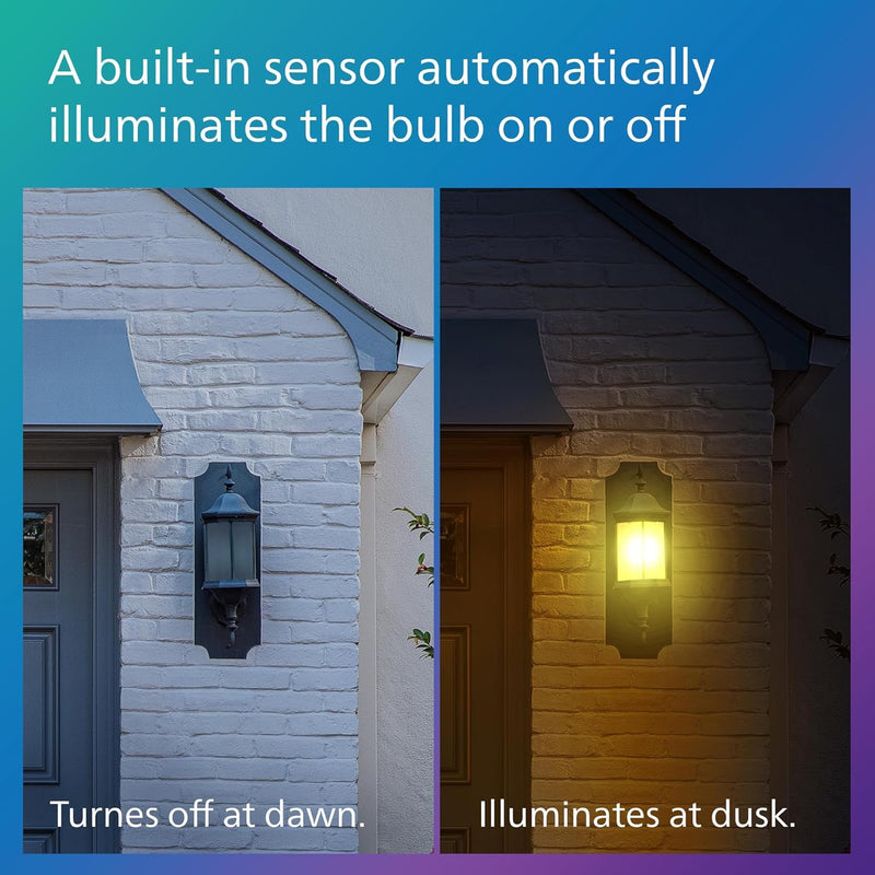 PHILIPS LED 60W ST19 3-Pack Dusk to Dawn Soft White (2700K) 500 Lumen (5W = 60W) Clear Flicker-Free Light Bulbs Soft White (2700k) 3 Pack