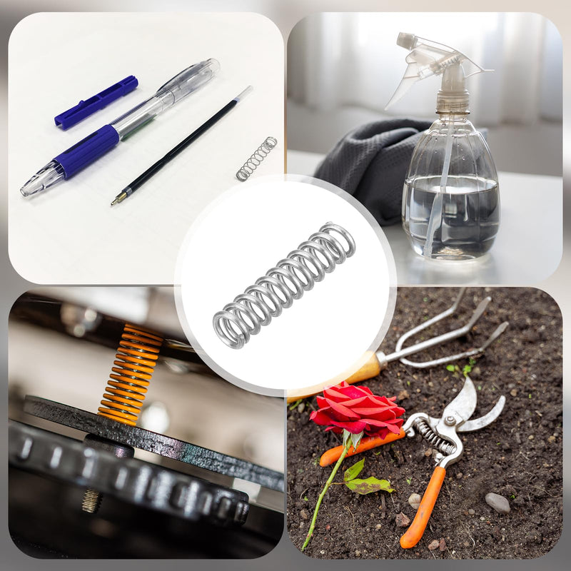 uxcell 6Pcs Compression Springs, 1mm Wire Diameter x 6mm OD x 25mm Length 304 Stainless Steel Extension Spring Ballpoint Pen Pressure Springs for Shop Home Repairs, Silver 1mm x 6mm x 25mm
