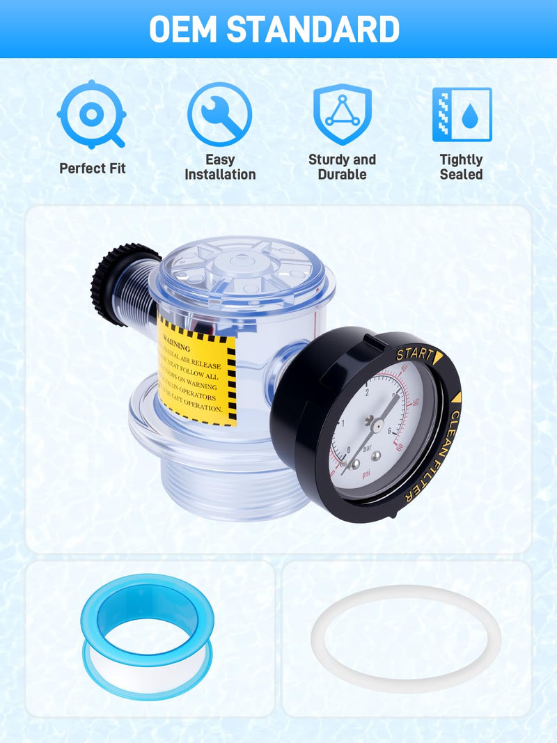 273564Z Manual Air Relief Assembly Clear Body Compatible with Pentair Triton II, Triton C, Triton C-3, TR100C, TR140C, and CLR Pool Spa Sand Filters