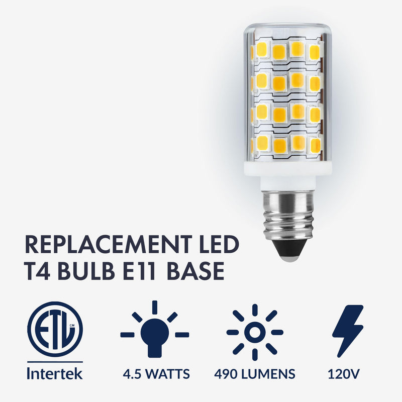 Newhouse Lighting 4.5w LED T4 Bulb E11 Base 3000k (4-Pack) 4.5 Watts