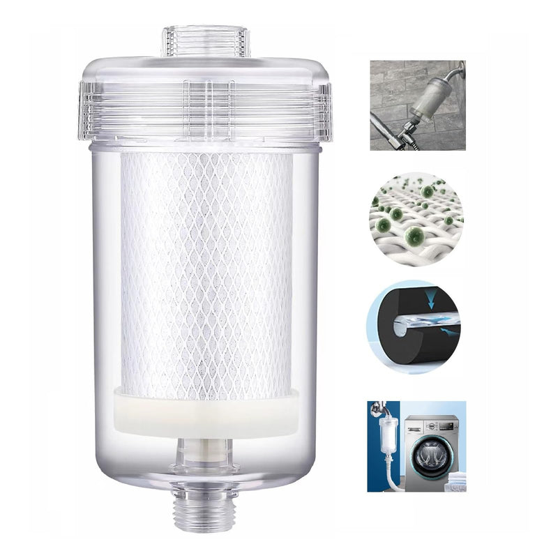 Washing Machine Water Filter, Carbon Shower Filter, Traps Chlorine, Softens Hard Water, Anti-Scale, Anti-Clog, Protects Clothes, Skin n Hair (Upgraded Refill Cartridge of FA10)