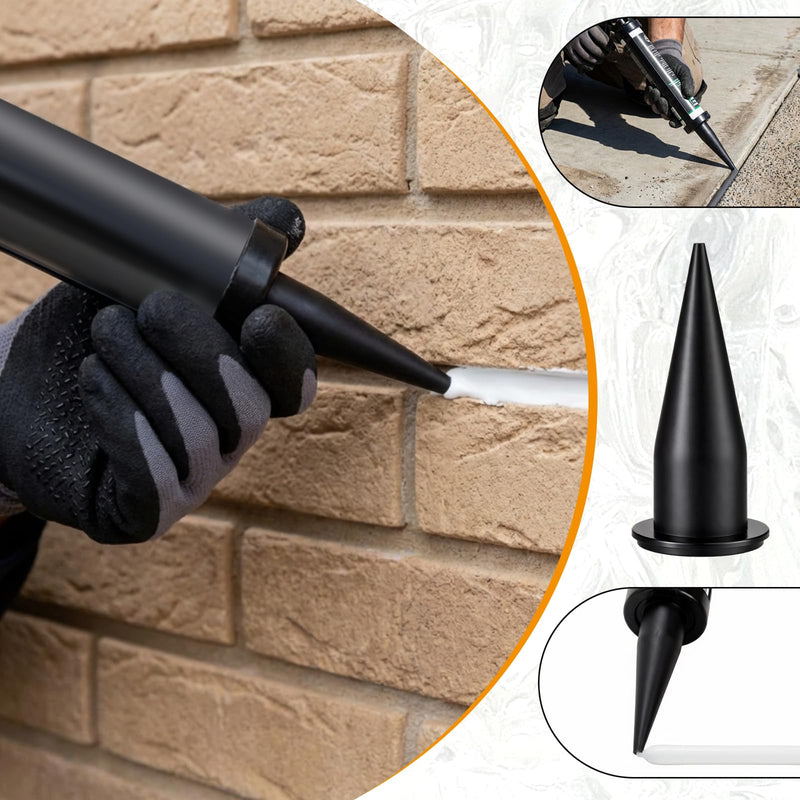 Lasnten 20 Pcs Sausage Caulking Gun Tips Reusable Caulking Cones Nozzle Straight