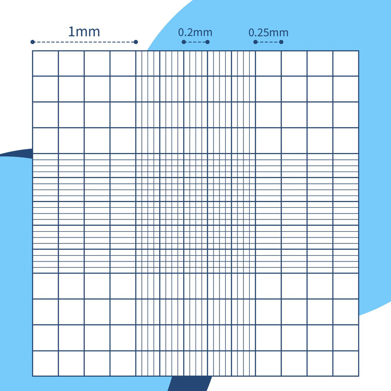 Cell Counting Chamber, Improved Neubauer Hemocytometer - Chrome-Plated Counting Grid with 0.1mm Depth, 2 Reusable Cover Glasses for Cell/Pollen Counting (Lab & Medical Use, 32x75mm)