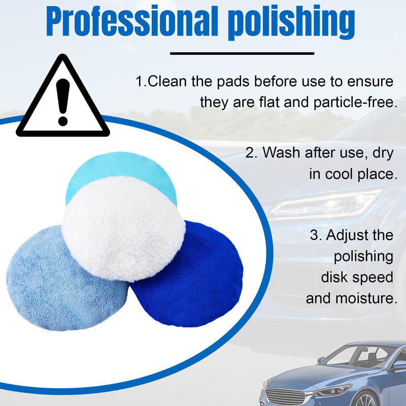 Tallew 40 Pcs Car Orbital Buffer Polisher Pad 9 to 10 Inches Microfiber Polishing Pad Cover Bonnet Set Car Polisher Bonnet Including 20 Microfiber 10 Plush 10 Non Woven