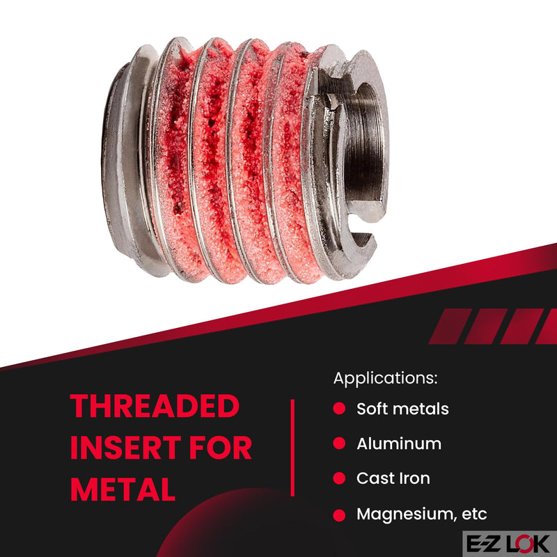 E-Z LOK - 453-8 E-Z Lok Externally Threaded Insert, 303 Stainless Steel, M8-1.25 Internal Threads, M12x1.75 External Threads, 12.50mm Length, Made in US (Pack of 5) Pack of 5 M8-1.25 IT, M12x1.75 ET, 12.50mm L