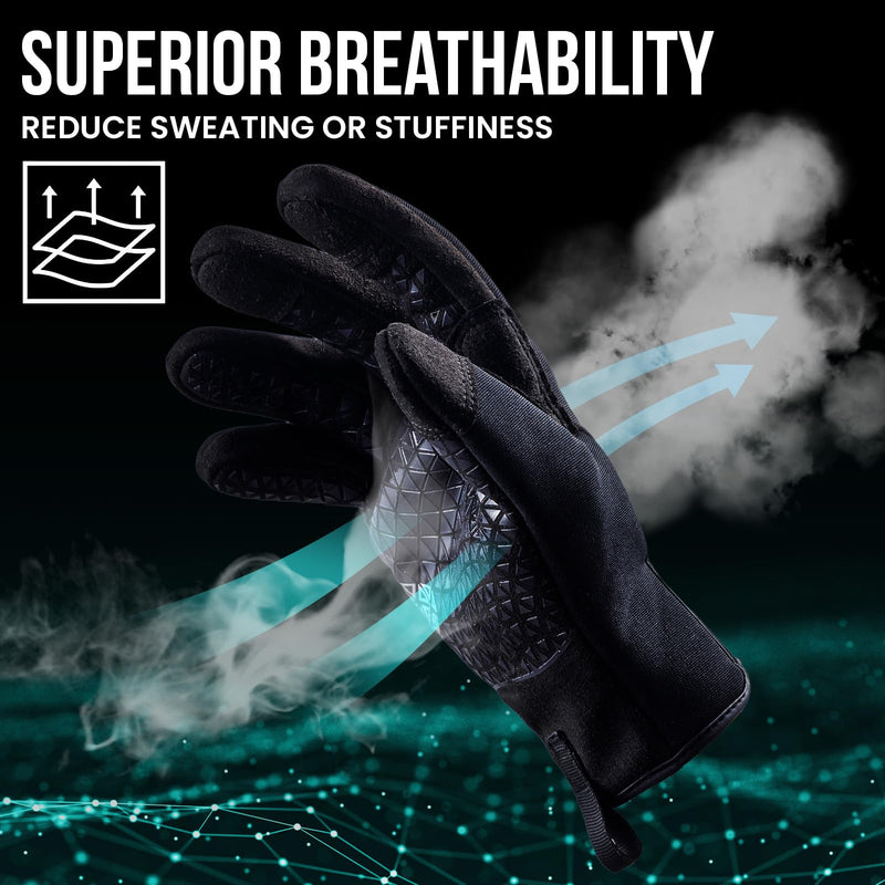 TAILI Level 3 Needle, Level 5 Puncture Resistant Men Work Gloves, Grip Enhanced A7 Cut Resistant Safety Gloves, Touchscreen and Breathable, Black, Large (L), 1 Pair Needle-resistant, Cut-resistant