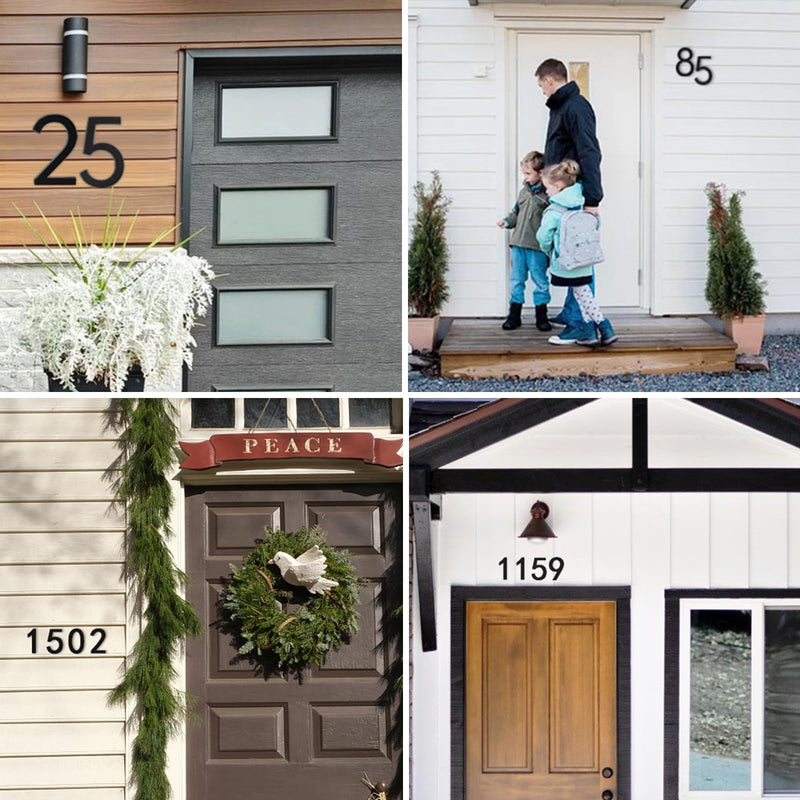 5 Inch House Number 1 Black Modern House Number,Acrylic Outside Address Numbers for Door Mailbox Street Easy Flush or Floating Mount for Exterior Address Display, Garage Gates,and Farmhouses(Number 1) 5 Inch No 1