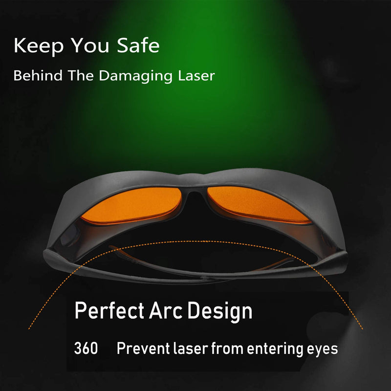 JILERWEAR 190nm-540nm professional laser protective eyewear, can be used for laser engraving, beauty spot removal Medium-red