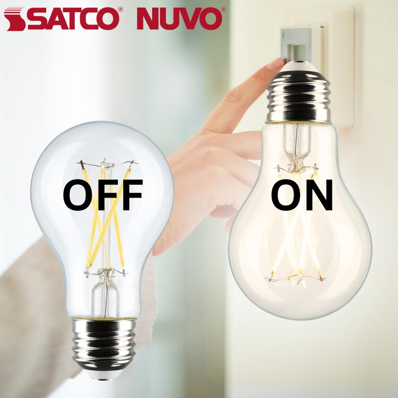 Satco S12463 LED Light Bulbs 8 Watt 120V 3000K Soft White 800 Lumens Dimmable 2 Packs of 4 (8 Bulbs Total)