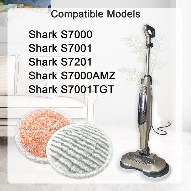 10-Pack S7000 Replacement Steam Mop Pads,Compatible with Shark S7001 S7000AMZ, S7000 S7001TGT S7201 S7005 S7020 S8001 S8201 Series Steam Mop Pads,Steam & Scrub All-in-One Scrubbing Mop Pads s7000(4+6)