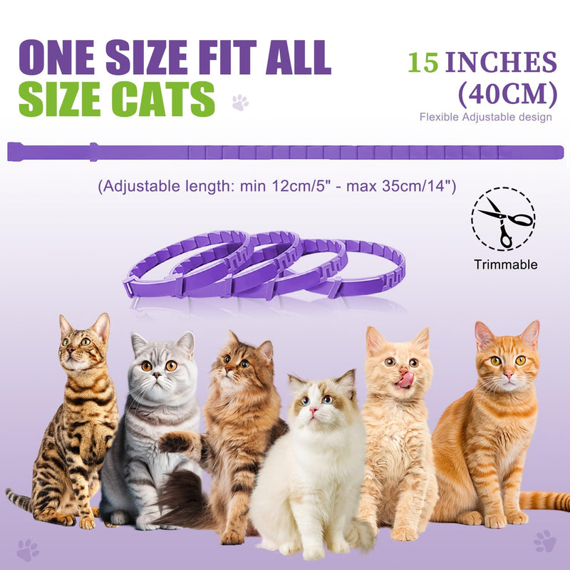 Calming Collar for Cats | Calming Cat Collars Adjustable Soother Anxiety Relief & Stress | Comfort Cat Calm Collars Water Resistant | Pheromone Collar for Cats Rapid Effect Lasts 45 Days (Purple) Purple