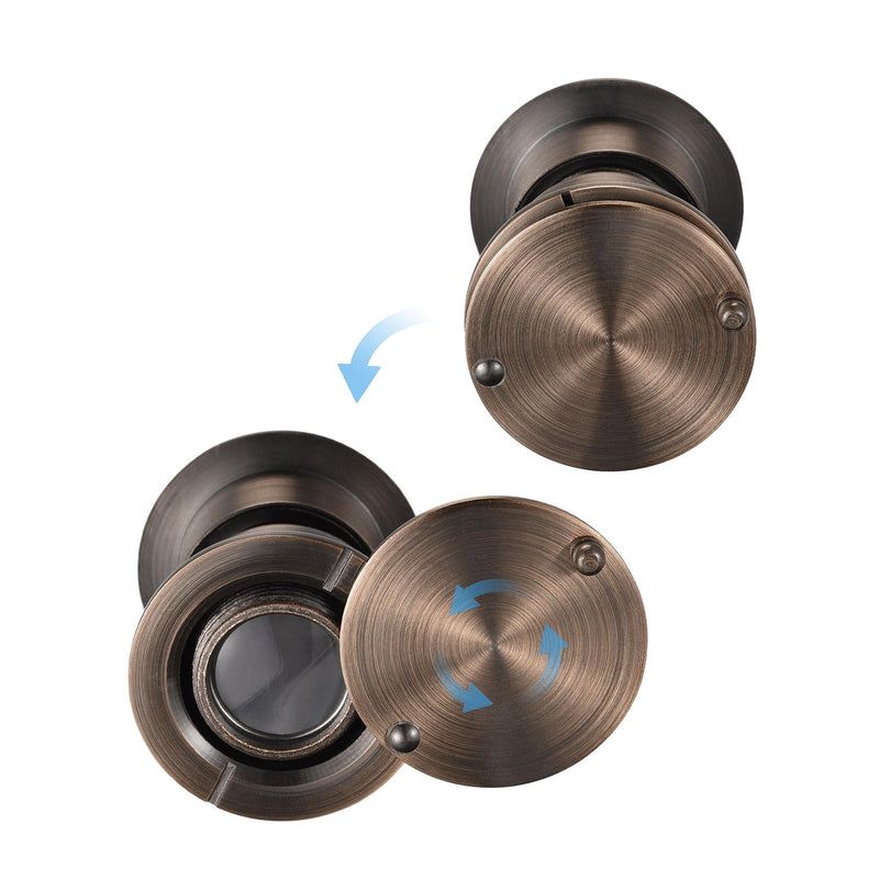 uxcell Brass Door Viewer Peephole 220-degree with Rotating Cover for 1-3/5 to 2-1/6 Inch Doors, Antique Brass Finish