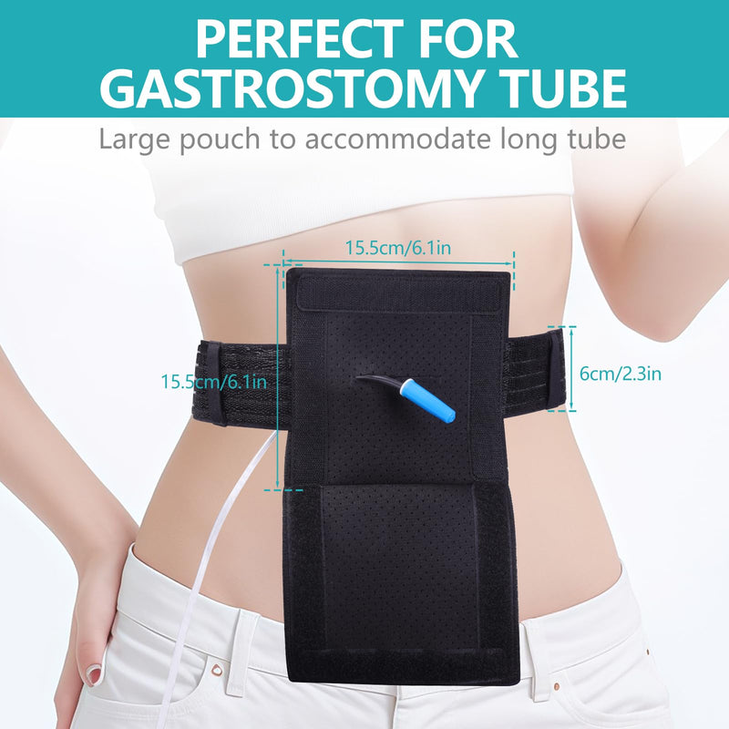 Breathable Feeding Tube Belt, Concealed and Comfortable Gastric Stoma G-Tube Accessories, Peritoneal Dialysis Belt, Adult Dialysis Feeding Tube Supplies with Large Square Feeding Tube Bag