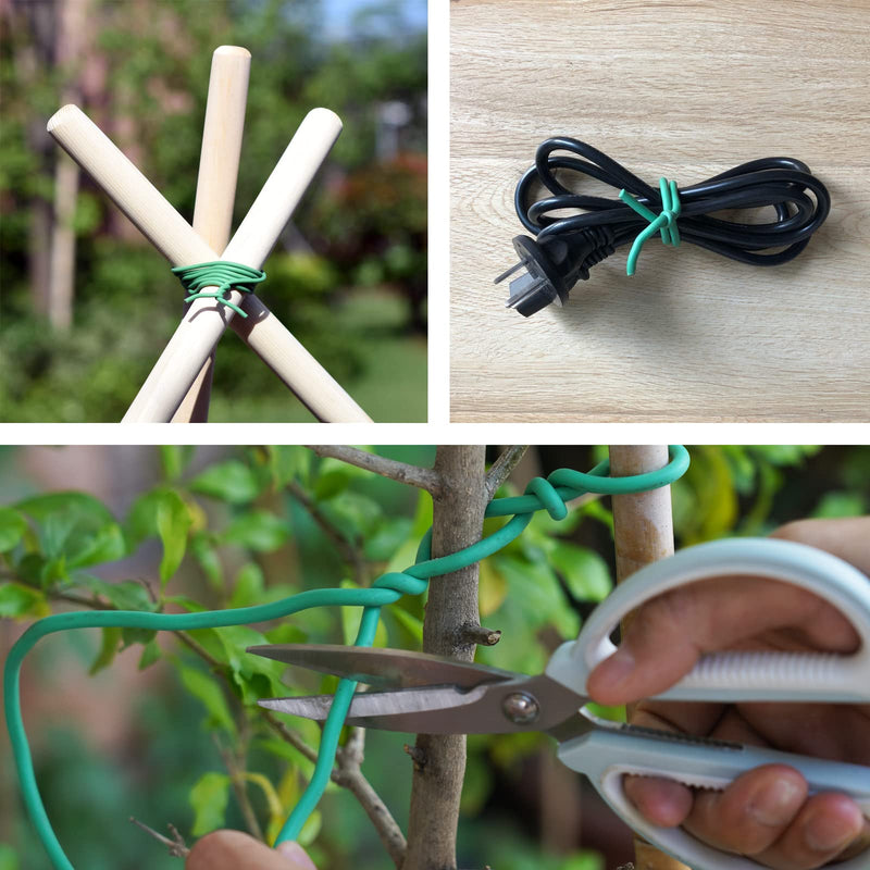 Green Soft Twist Tie Plant Tie Flexible TPR Garden Supply, for Tomatoes Roses Vines Organizing(16.4 feet/ 5 Meters)…, 16 feet 16.4 feet/ 5 Meters