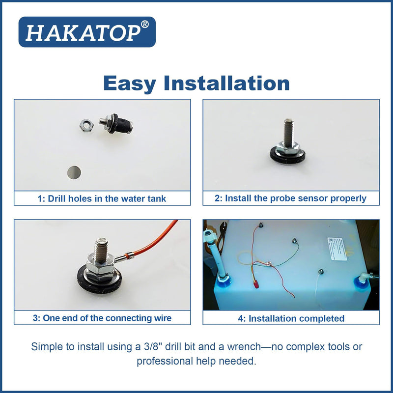 HAKATOP 10-Pack RV Water Tank Probe Sensors, Screw-in Water Level Sensors for Fresh Gray Black Water Tanks, Replacement Tank Sensors for RV Water Gauge Systems