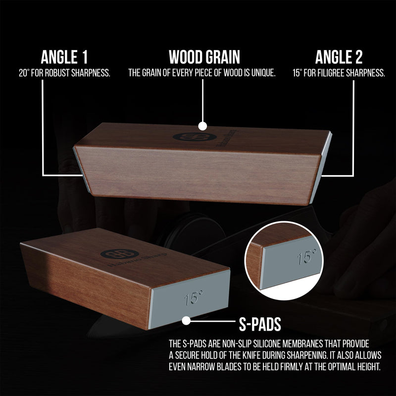 Rolling Knife Sharpener Kit - Diamond Sharpening Tool for Steel of Any Hardness, Knife Sharpener Stone with 15 & 20 Degree Magnetic Angle Support for Kitchen Knives, Easy to Use(Brown)