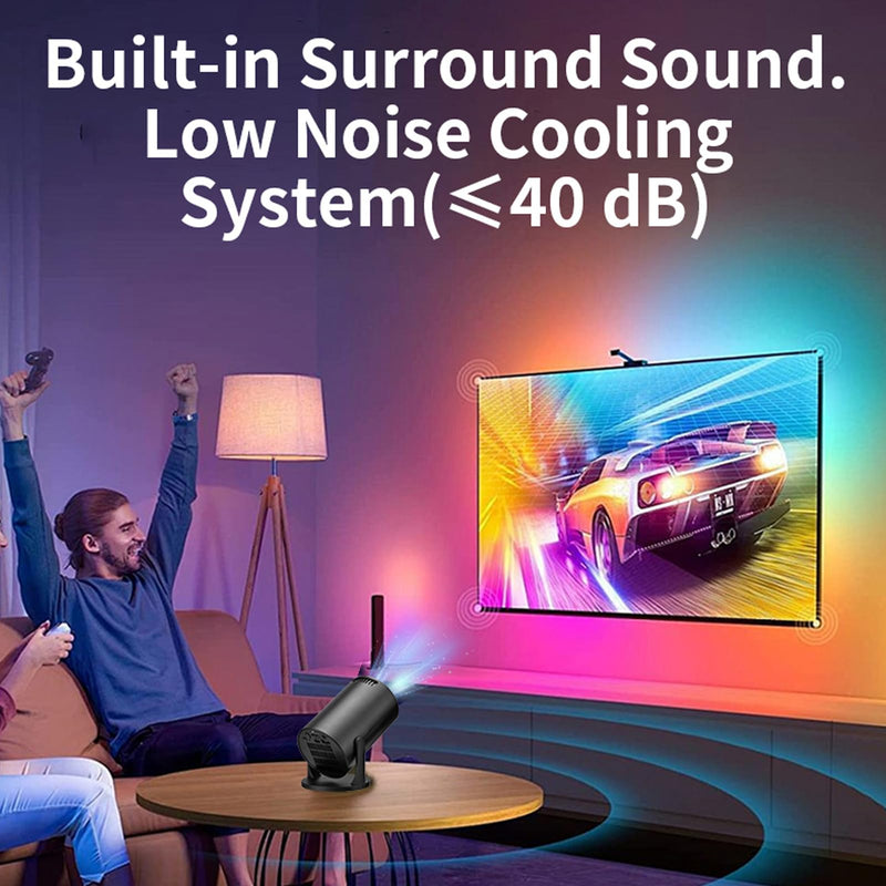 Mini Projector with WiFi, 1080P Full HD Portable Projector, 270° Adjustable, Video Movie Projector for Android Laptop PC Smartphone