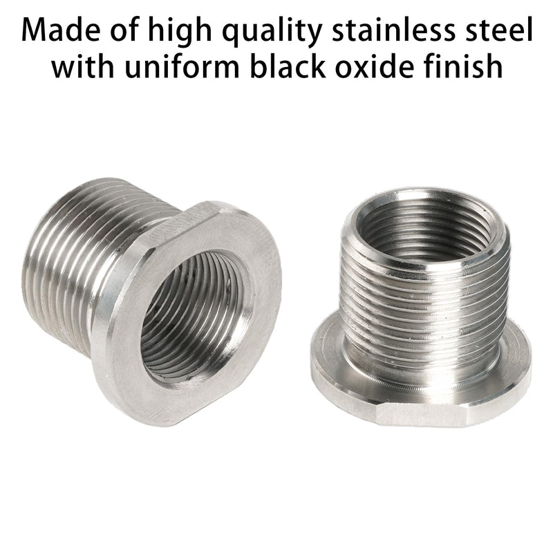 2 Pack Thread Adapters and Washers，1/2x28 to 5/8x24 Stainless Steel Thread Protector with Rubber Washer (Silver) Silver