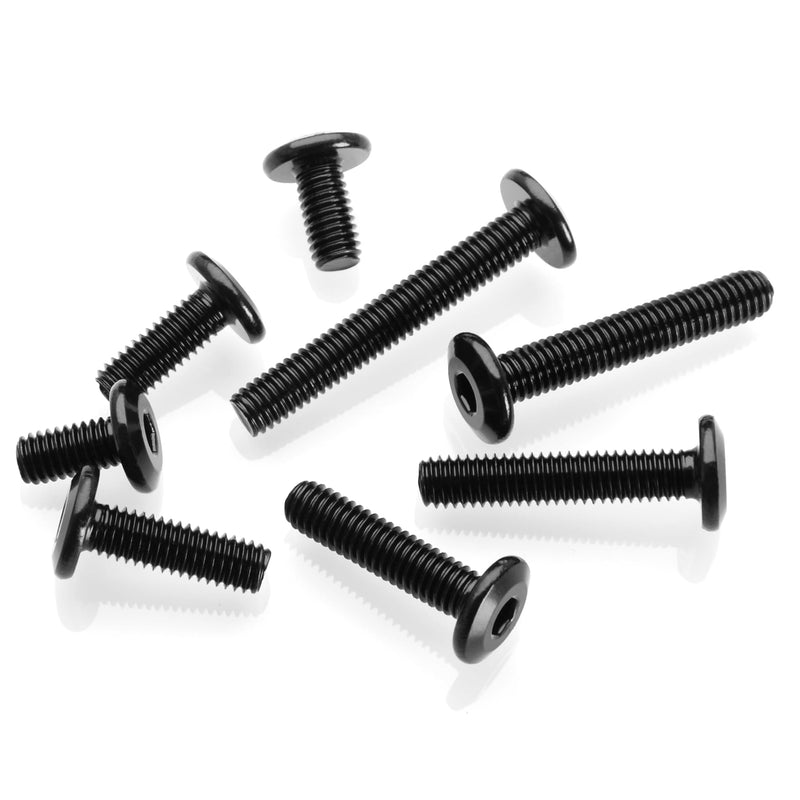 M6 x 35mm 20Pcs Flat Head Hex Socket Cap Screws Bolts, 304 Stainless Steel Furniture Bolts Full Thread, Black Oxide & Hex Spanner Black-M6 20