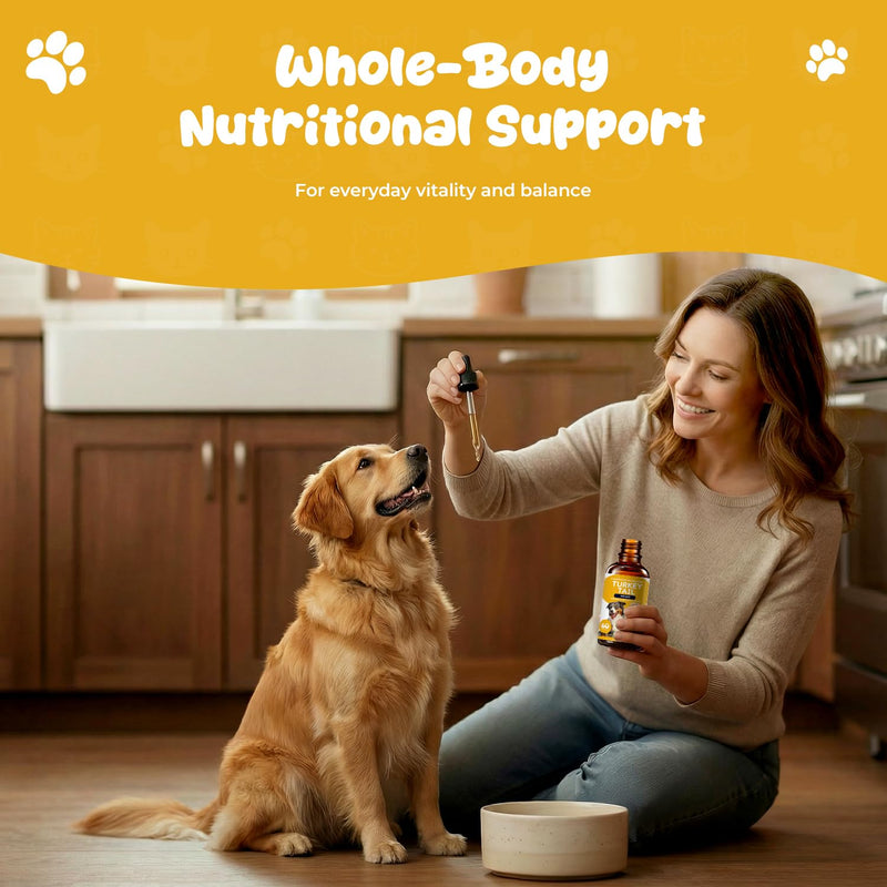 Turkey Tail Mushroom for Dogs - Lipoma Treatment for Dogs & Lumps and Bumps Support - Dog Immune Defense & Digestive Support Liquid Drops - Mushroom Dog Supplements with Probiotic Blend, 60 ml