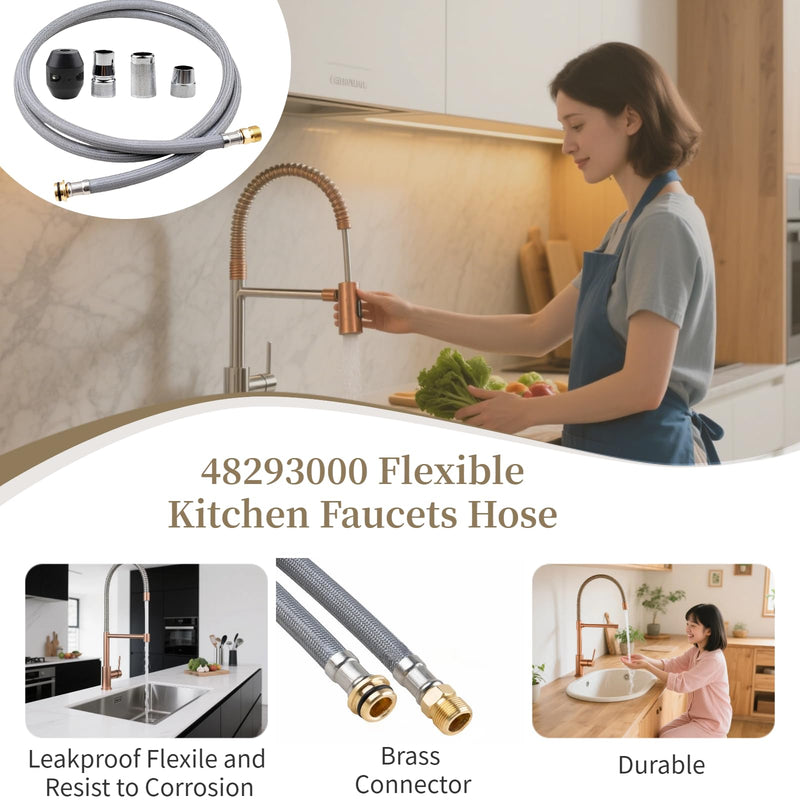 Kitchen Faucet Hose Replacement Parts for Grohe 48293000 Flexible Pull-Out Faucet Sprayer, Compatible with Grohe Pull-Down Sprayer, Faucet Hose Replacement