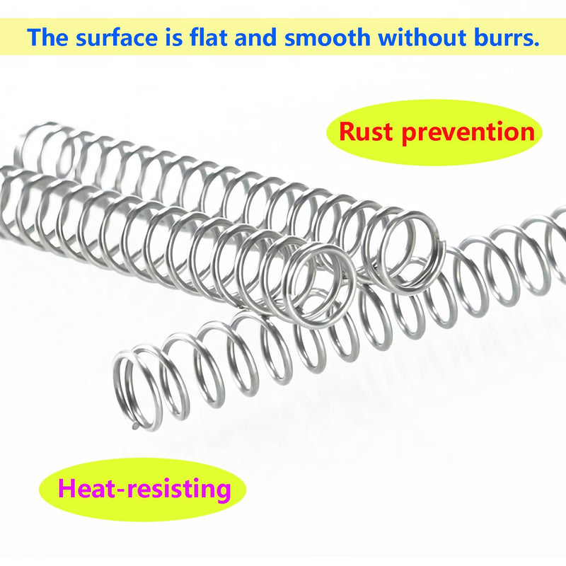 10Pcs Stainless Steel Springs, Compression Springs, Wire Diameter 1.2mm, 8mm OD, 35mm Free Length, Springs for Shop and Home Repair OD 8mm*35mm