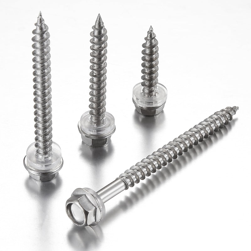 (130Pcs)#10x1-1/2" Self-Tapping Screws for Wood 410 Stainless Steel Hexagon Head Quick Tapping #10x1-1/2"