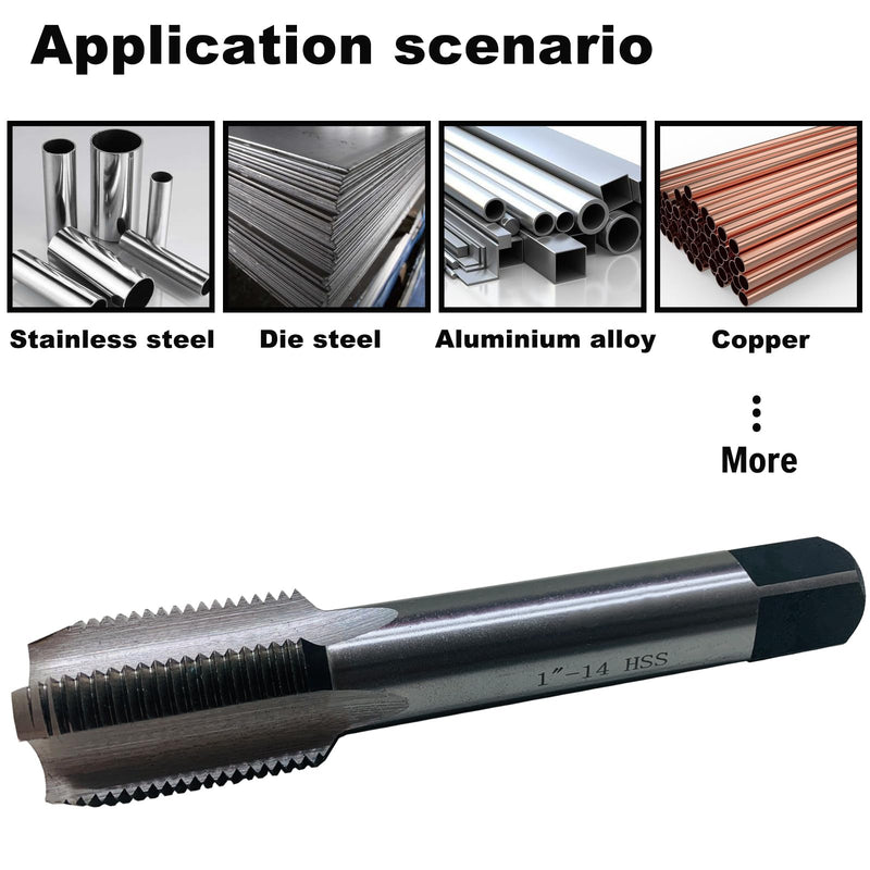 Nominal Diameter 1“-14 Thread Per Inch 14 Fin Thread UNF Tolerance Grade 2B Tapping Right Hand Thread High Speed Steel HSS 1“-14 Straight Flute Thread Tap Machine Tap 1“-14 right hand
