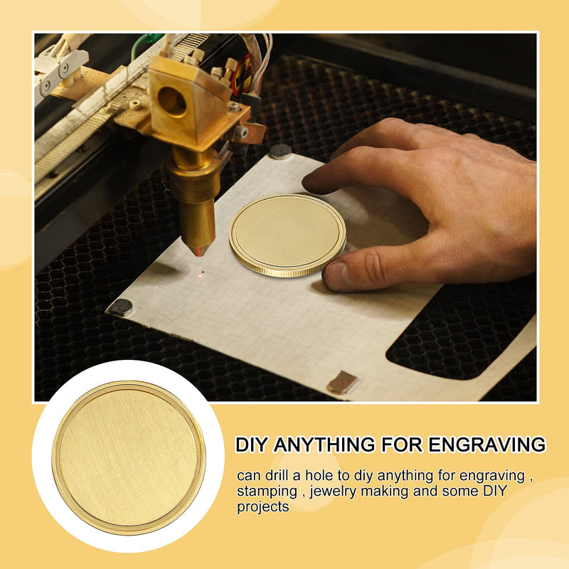Blank Brass Challenge Coin Laser Engraving Custom Coins Blanks 40 mm with Acrylic Protection Box for DIY Crafts Birthday Travel Commemorative Collection (10pcs Brass) 10 Brass