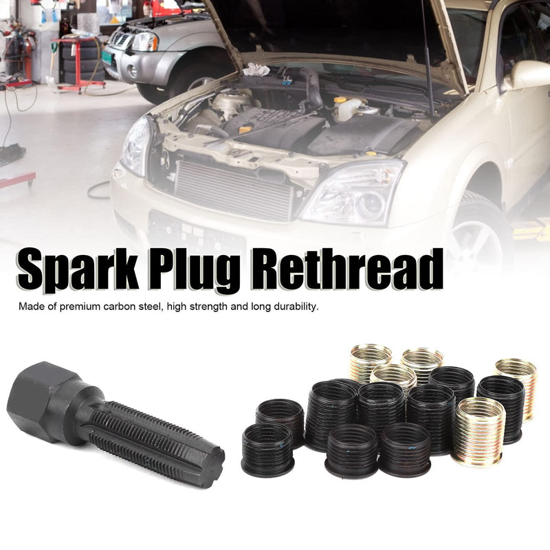 M14X1.25 Spark Plug Tap Plug Repair Tool, Thread Repair Set, M14X1.25 High Durability Spark Plug Thread Repair Tool Screw Tap Portable Carbon Steel Rethread Kit