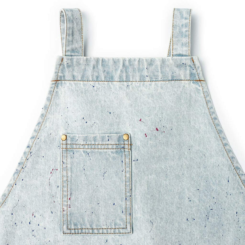 Jeanerlor - Denim Tool Shop Apron with 5 Pockets for Hairstylist with Pockets for Women Cross Straps & Adjustable S to M (Light Blue) Medium Light Blue