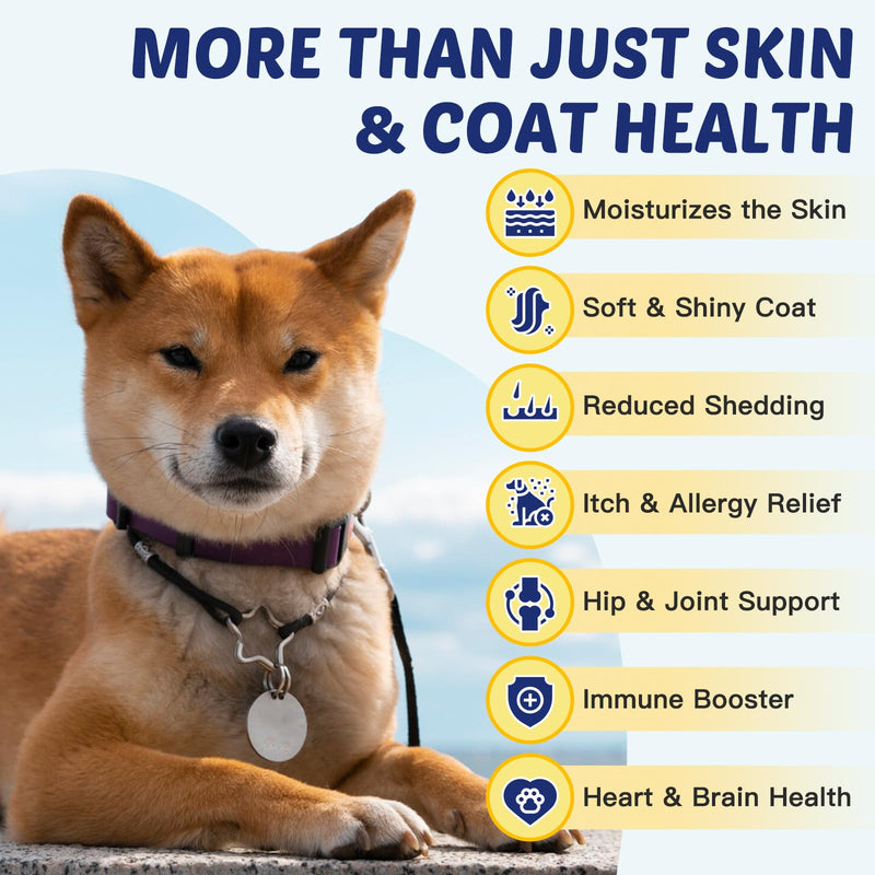 ZEBORA Salmon Oil for Dogs Skin and Coat, Omega 3 Fish Oil for Dogs Skin and Coat