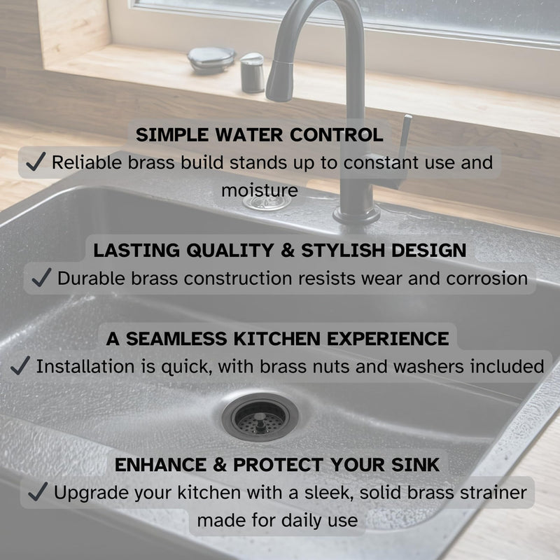 Westbrass A214-12 3-1/2" Post Style Large Kitchen Sink Basket Strainer, Oil Rubbed Bronze