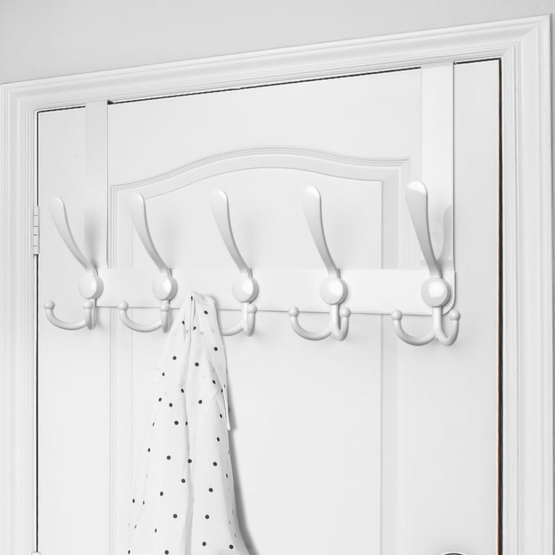 WEBI Over The Door Hooks,Door Hanger,Triple Door Hooks for Hanging White Over The Door Towel Rack,Door Coat Hanger,Over Door Coat Rack for Clothes,Towels,Back of Bathroom 1
