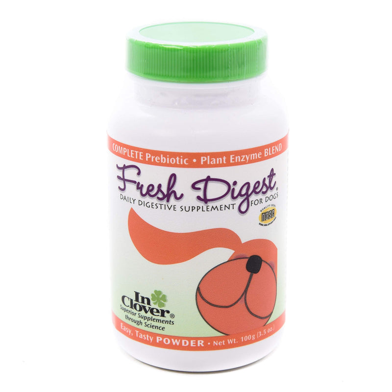 In Clover Fresh Digest Daily Digestive Aid and Immune Support Supplement for Dogs, All Natural Prebiotic and Enzyme Powder for Less Gas and Healthy Stools, Works Fast 100 gram (3.5 oz.) 3.5oz.