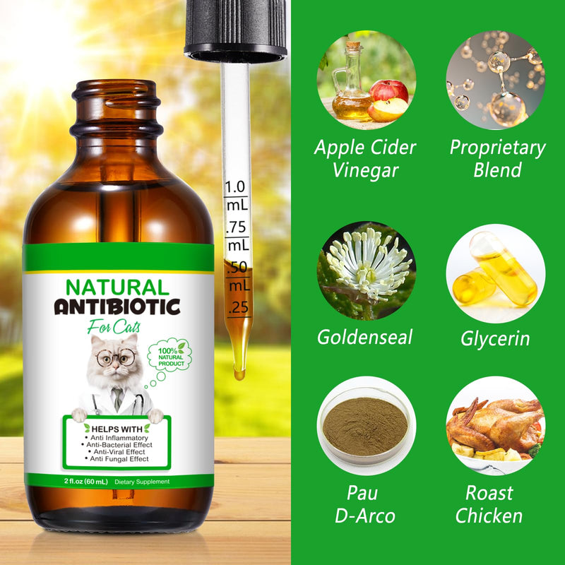3 in 1 Probiotics for Cats 60ml + Antibiotics for Cats 60ml