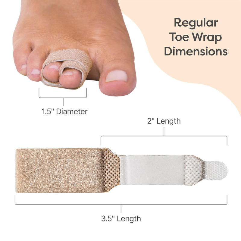 ZenToes Reusable Fabric Buddy Wraps for Broken Toes, Hammertoe Straightener, 4 Count (Beige) OSFM (4 Count) Original Support Beige