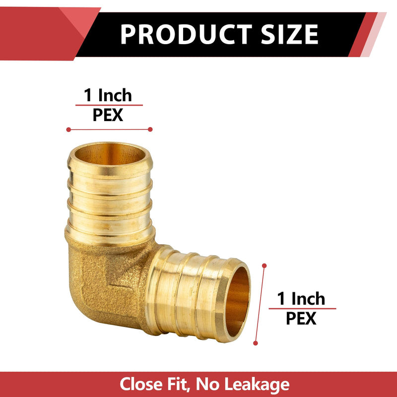 10PACK EFIELD Pex Crimp Brass Fitting 1-Inch Eblow(PEX1807062-10) Pack of 10 1''X 1''