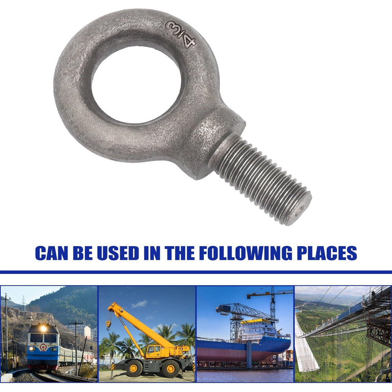 Lifting Shoulder Eye Bolt 3/4"-10 X 1-1/2", 1 PC, Industrial Grade Heavy Duty Forged Steel for Truck Tractor Bucket Use As Towing&Pulling Point