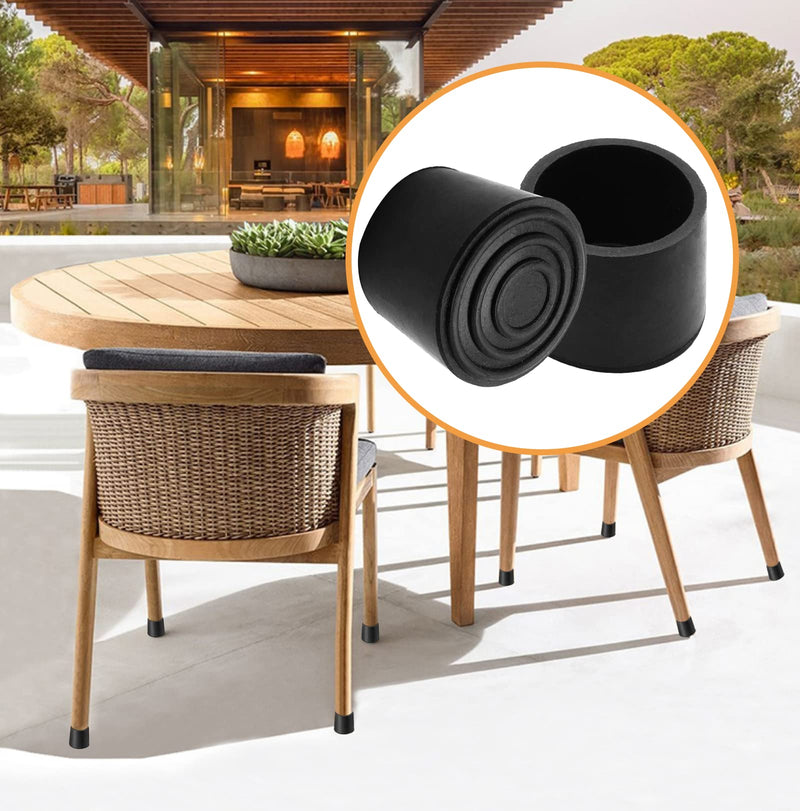 Piutouyar Round PVC Rubber Furniture Covers, 32mm / 1-1/4 Inches Table Chair Leg Tip Protectors, Non-Slip End Cap for Protect Surfaces, Black (16Pcs) 1.26" 16