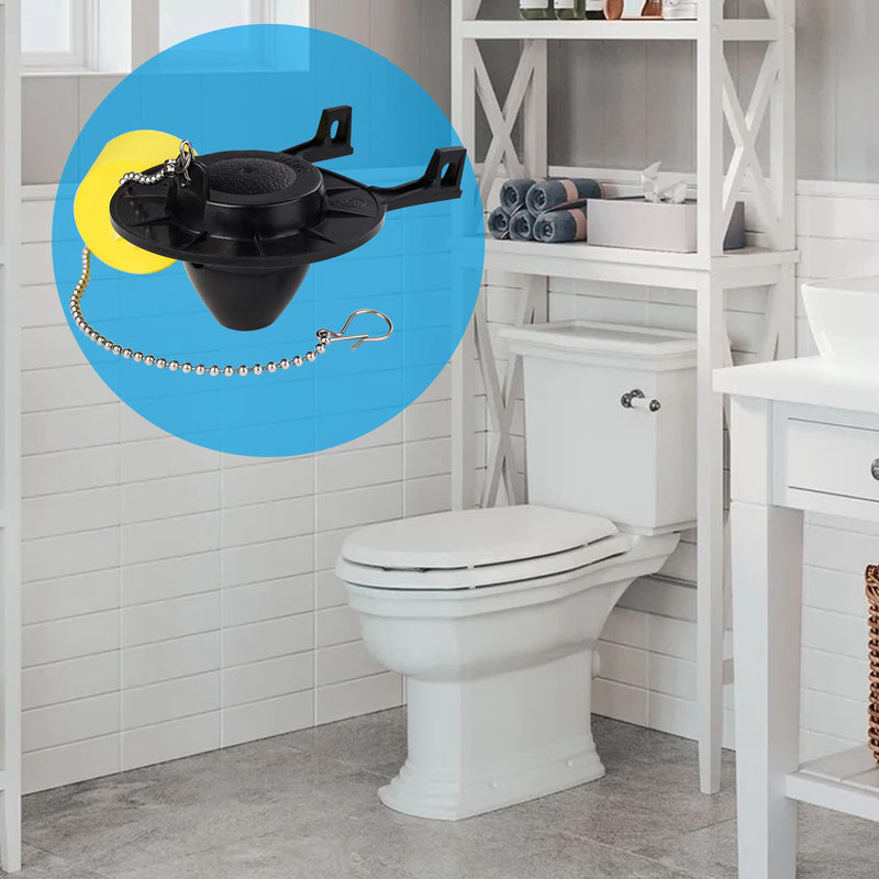 Hibbent 2 Pack 2-Inch Toilet Flapper Replacement Compatible with American Standard 7381129-200.0070A Universal Flapper and Chain with Float, 2-Inch Flush Valves Matte Black