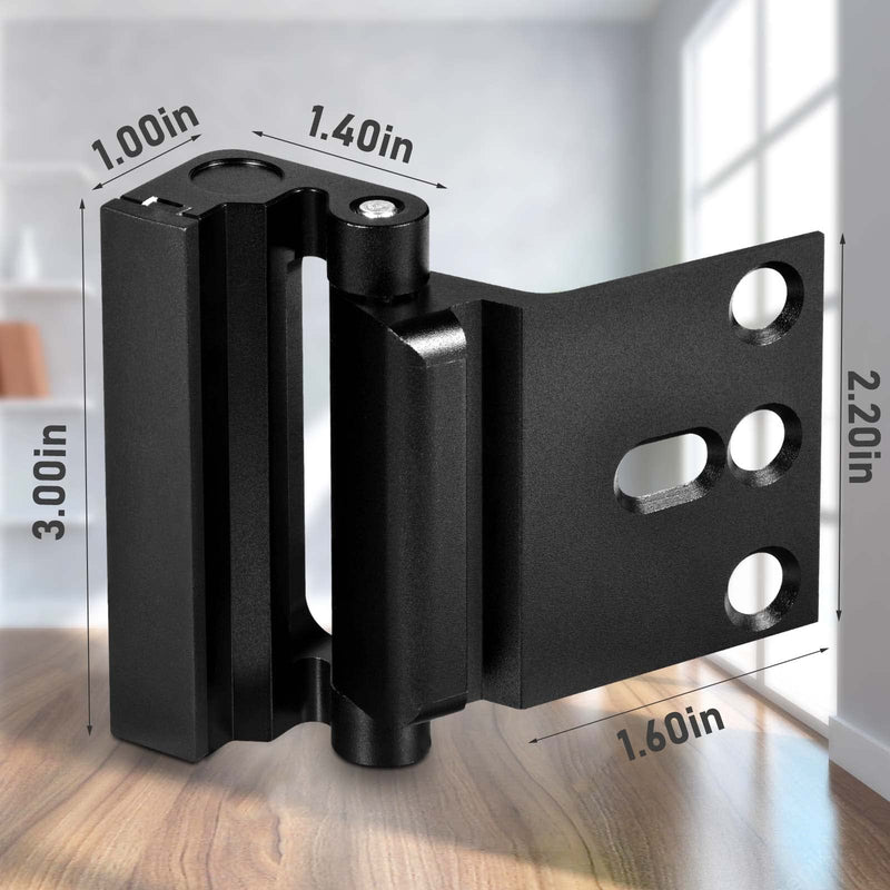 3Pack Home Security Door Reinforcement Lock, Childproof Safety Door Lock Latch Inside Stopper, Add High Security to Prevent Home Unauthorized Entry, Aluminum Construction Finish Black 3