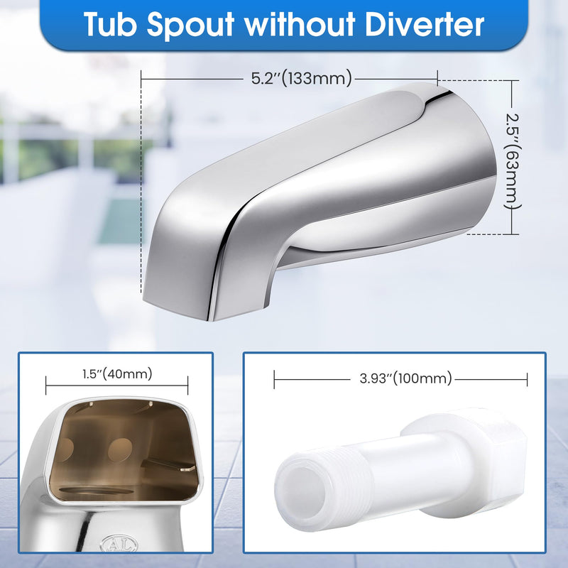 Enhon Shower Faucet Handle Replacement Set, Compatible with Price/Pfister Tub and Shower Faucets, Tub Spout Without Diverter and 3 Pieces Hot Cold and Diverter Knob Replacement(Classic Style) Classic