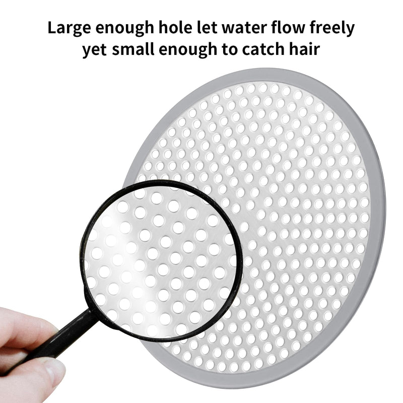 Ohtomber Shower Drain Hair Catcher - 2PCS 4.72” Shower Stall Sink Drain Cover Strainer, Stainless Steel Bathtub Hair Filter Trap Stopper, Bathroom Floor Screen Protector with Silicone Rim 4.72 inch