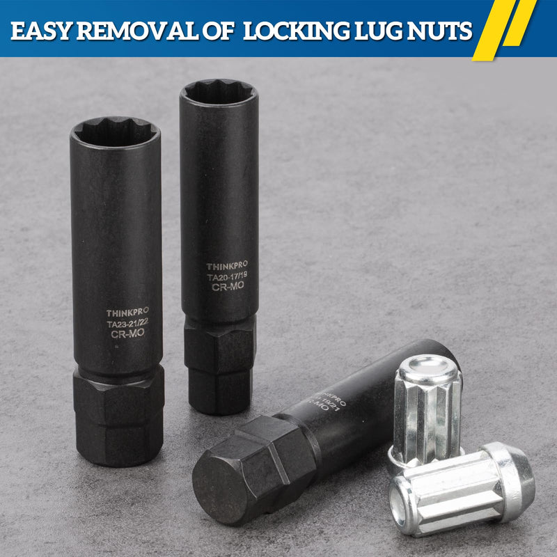 10 spline lug nut key,Compatible with Bimecc 10-Spline Lug Nuts and Lug Bolts,10 point wheel lock socket for Easy Removal of Aftermarket Locking Lug Nuts(3 piece pack) 3 Piece Pack