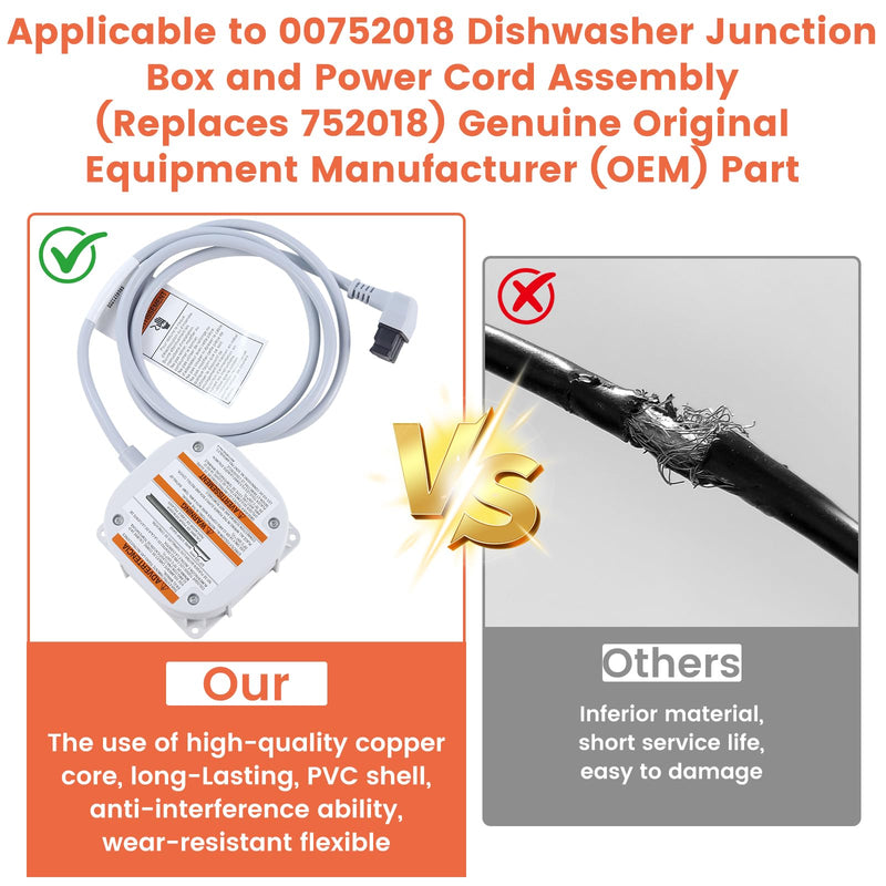 11031987 00648123 Dishwasher OEM Junction Box Kit Replaces 752018 | Replaces 11031987 00648123 00752018 648123 752018. Original OEM dishwasher junction box kit for secure and safe connections.