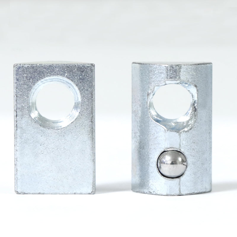 1/4"-20 Threaded Steel Roll in T-Nut with Ball Spring, T-Slot Nuts Accessory Hardware Nuts for 10 Series Aluminum Extrusion Profiles Rail (20) 20